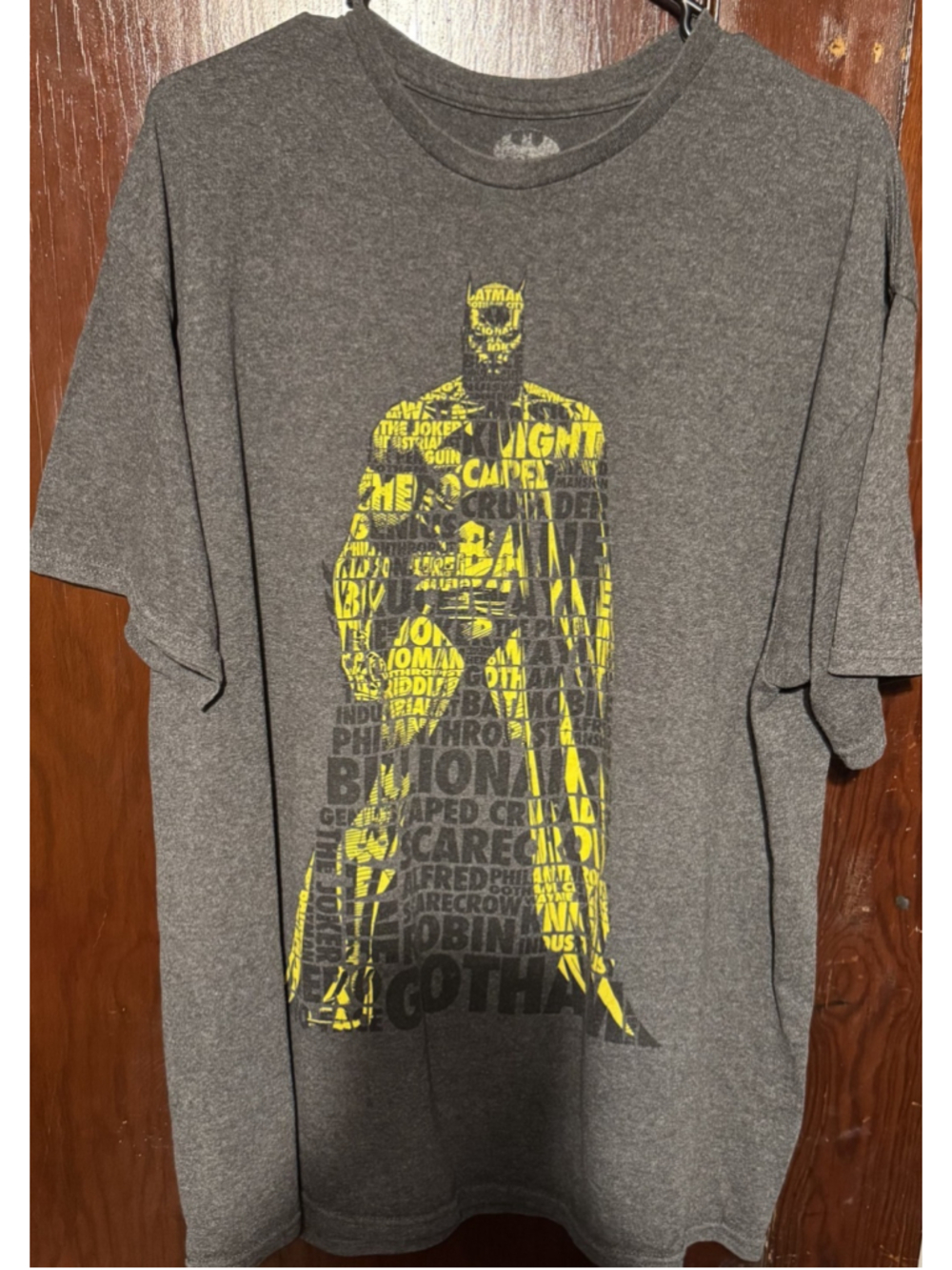 Batman Character T Shirt Men's Sz XL Gray DC Comics